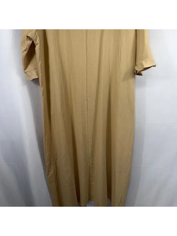 Women’s Beige Button Front Maxi Dress Size 2XL - Image 11