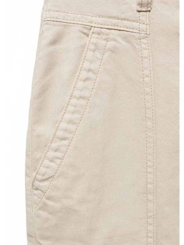 Mango Slouchy Jeans with Hem and Belt Off White Size 4 - Image 8