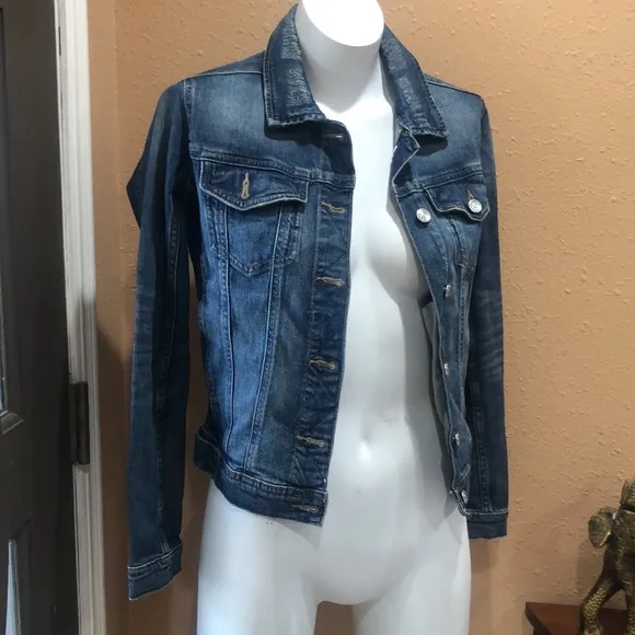 Zara blue denim button up jacket - Image 2