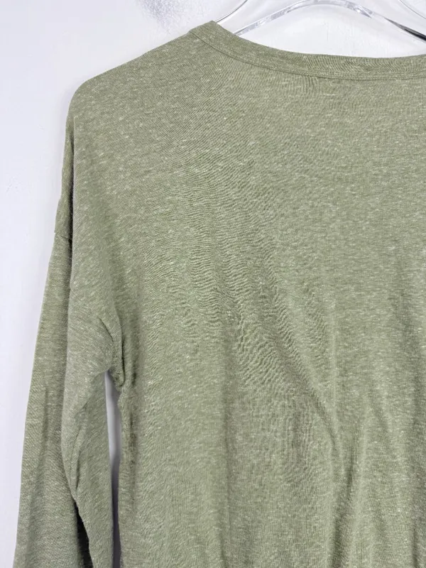 NWT Lulus Heathered Olive Green Long Sleeve T-Shirt Tee Basic Size Small S NEW - Image 7