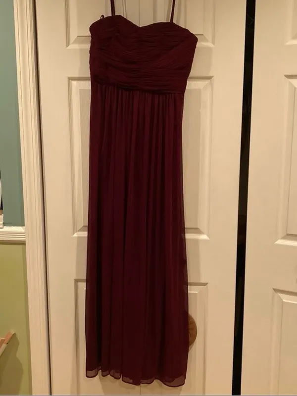 NWT MARINA Sz 6 Wine Chiffon formal/bridesmaid Dress - Image 3