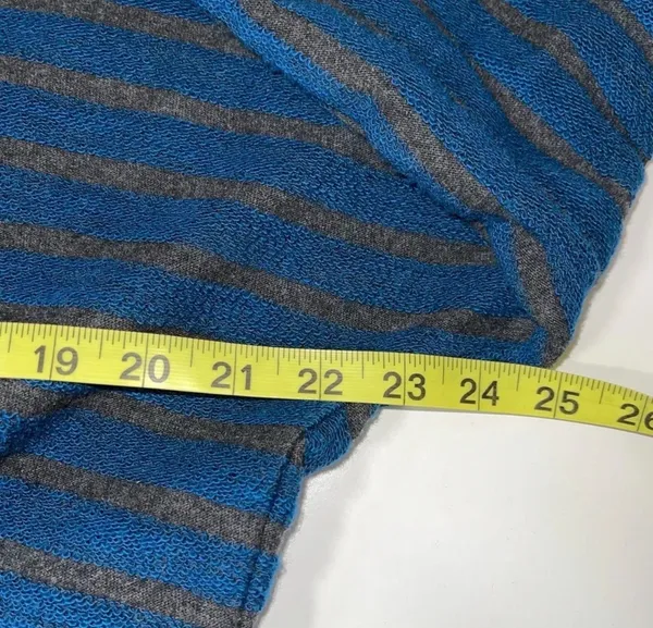 Madewell Striped Back Zip Sweater Blue & Gray Boxy Pullover - Image 10