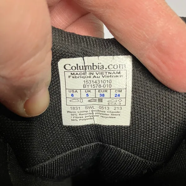 Columbia Bugaboot lace up insulated winter boots women's‎ size 6 black - Image 5