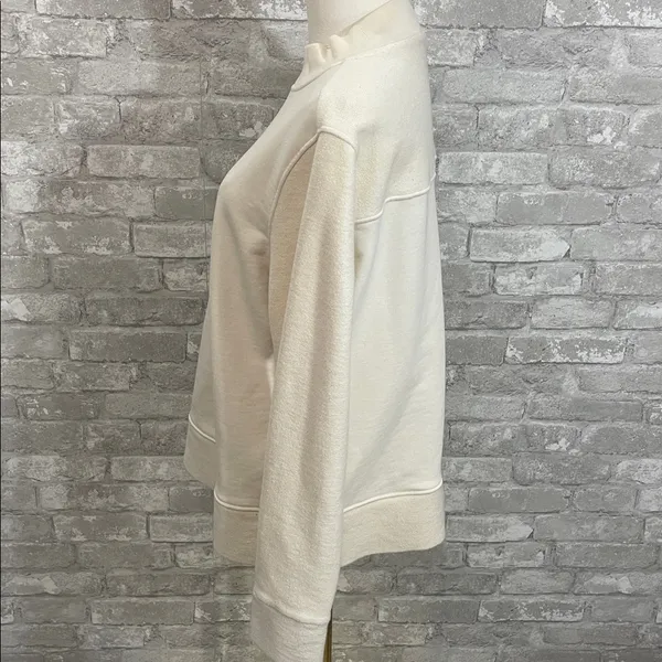 COS Cream Mix Media Textured Sweatshirt - Image 2