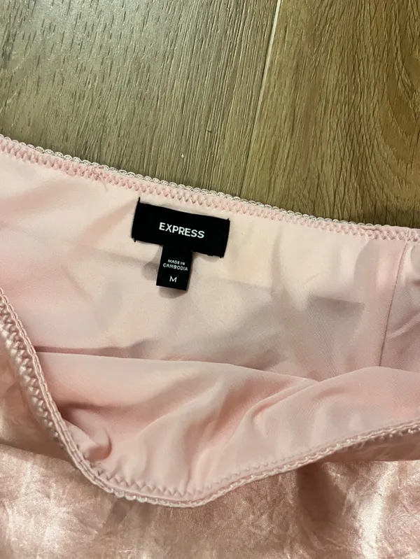 EXPRESS Satin Lace Trim Mini Skirt - Image 5