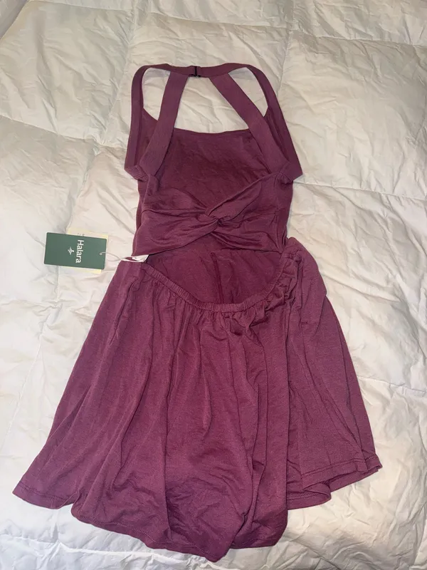 Halara Easy Peasy Open Back Purple Romper - Image 2