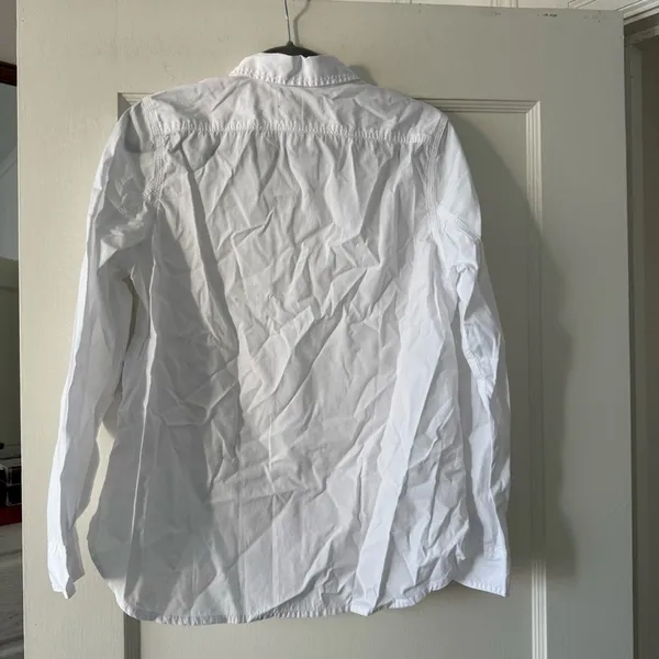 Madewell Denim Button-Up Shirt in Eyelet White: Garment-Dyed Edition Medium NWT - Image 11
