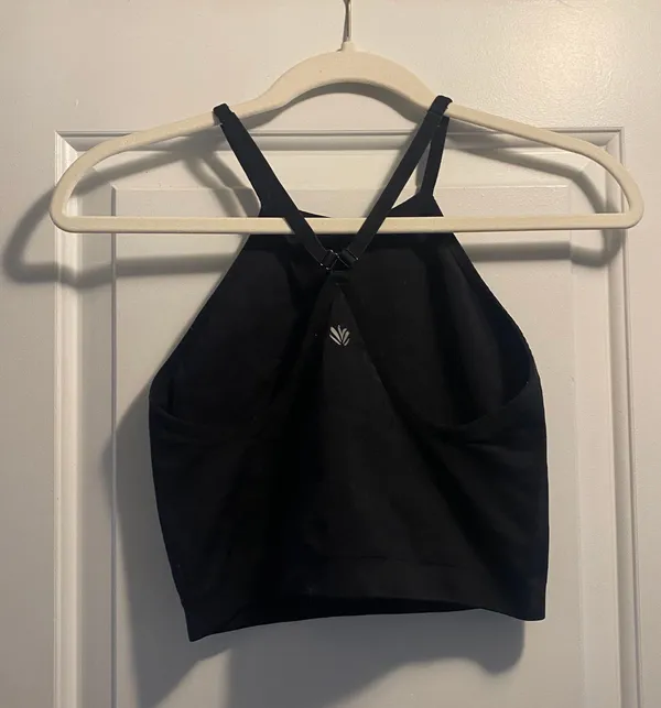 Forever21 Black Racerback Athletic Crop Tank Longline Sports Bra - Image 2