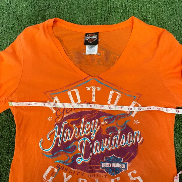 Harley-Davidson Women's Vibrant Orange Long Sleeve Tee - Image 5