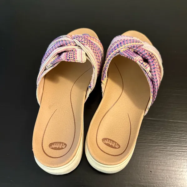Dr. Scholl's Women's Sandals with Pink and Purple Woven‎ Straps - Image 3