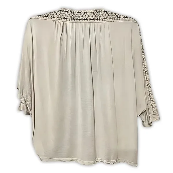 August Silk Lace Beige Cardigan Shrug Boho Chic PS Avant Garde Minimalist Indie - Image 5