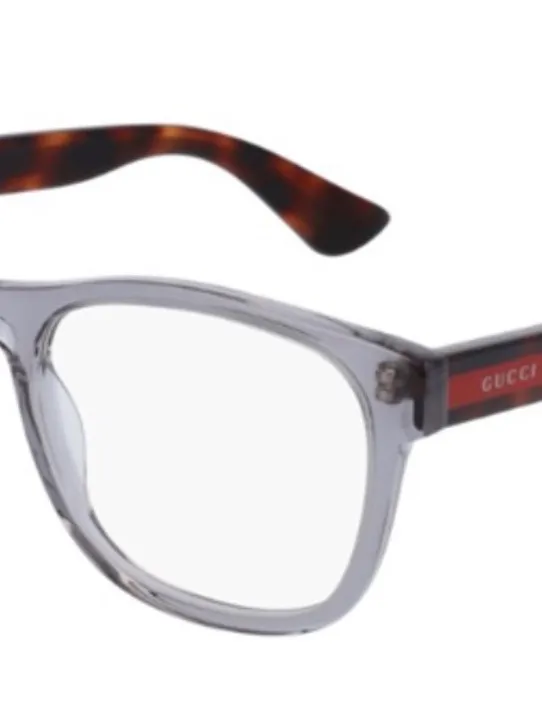 Gucci GG0040 004‎ Transparent Light Grey Plastic Square Eyeglasses w/Case - Image 5