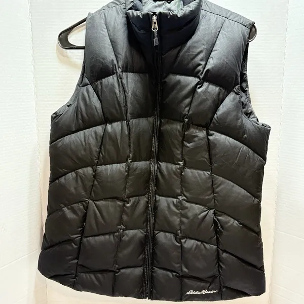 Eddie Bauer EB650 Lightweight Packable Down Puffer Black Vest Women’s Size M - Image 3