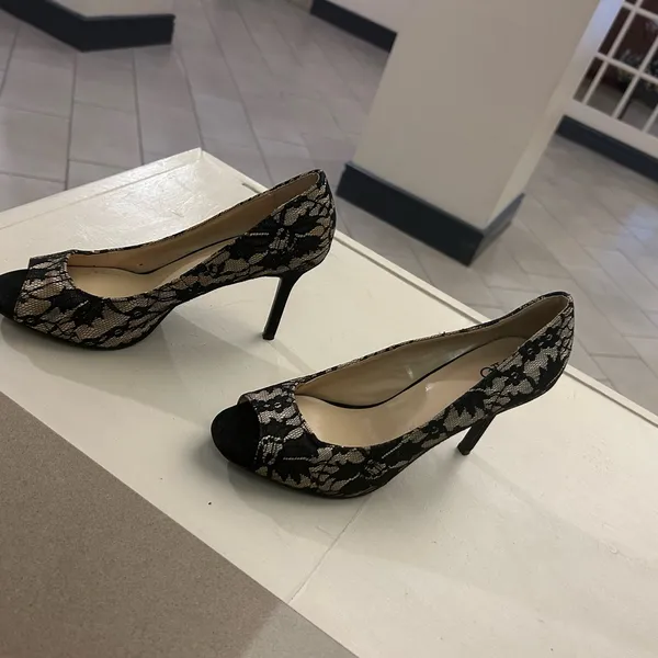Heels CATO Chic Black and Cream Lace Women's Heels 9M - Image 10