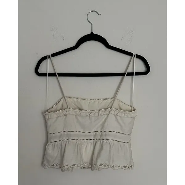 Zara Embroidered Peplum Top Beige/ Cream Size S New with Tags Women’s - Image 4