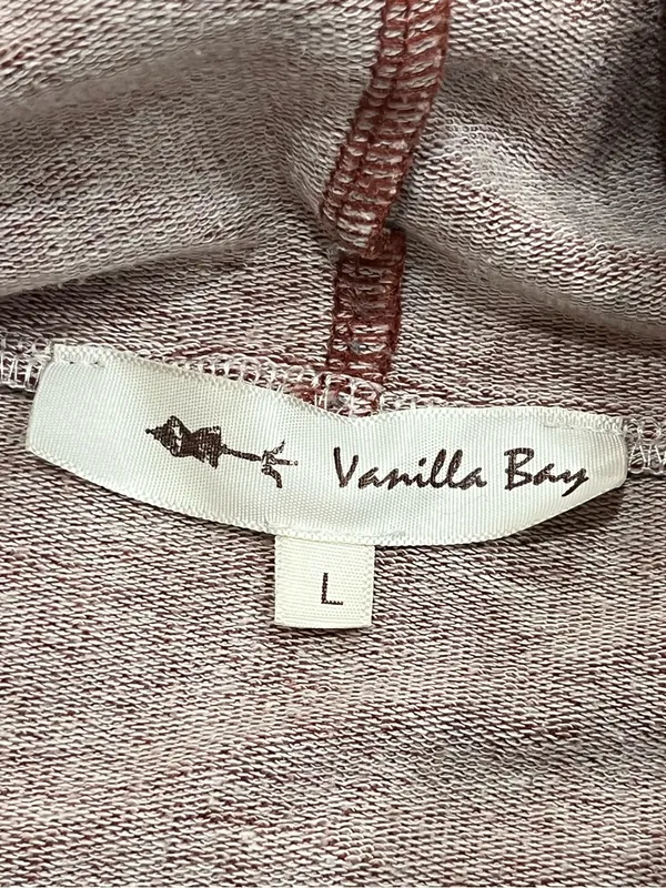 Vanilla Bay Rust Orange Double-hood Navy Striped Sweatshirt Size Large - Image 9