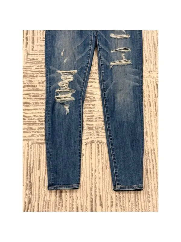 American Eagle Outfitters women's size 4 blue distressed Hi-Rise Jegging Jeans - Image 7