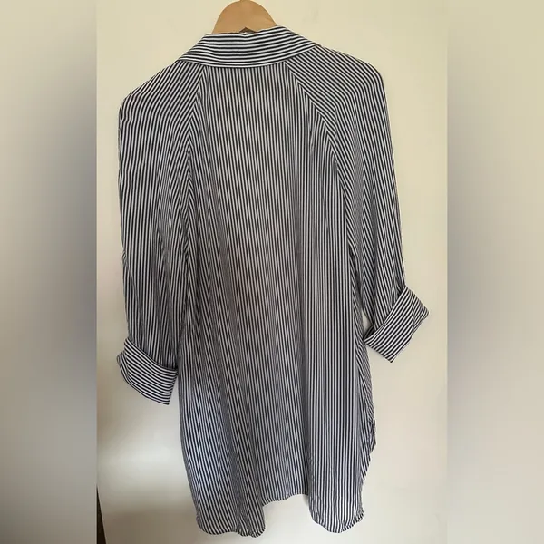 Zara ‎ Striped Shirt Women’s | Sz Small | Buttons | 3/4 Sleeve | Lightweight - Image 3