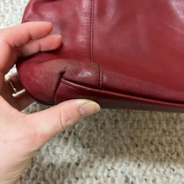 Giudi Vintage Italian Leather Red Bag - Image 4