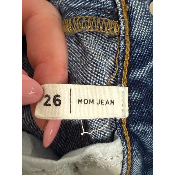 PacSun Mom Jeans Womens 26‎ Medium Wash Blue High Waisted Denim Straight Leg - Image 4