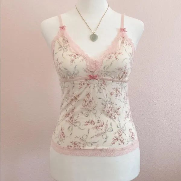 Victoria’s Secret Pink Floral and Lace Cami Top - Image 2