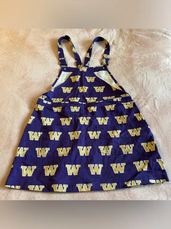 Tellum + Chop purple University Washington Huskies overalls mini dress size L - Image 2
