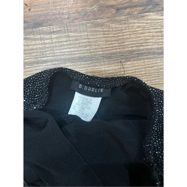 B. Darlin Black Rhinestone Glitter Bodycon Maxi Dress Spaghetti Strap Y2K Formal - Image 6
