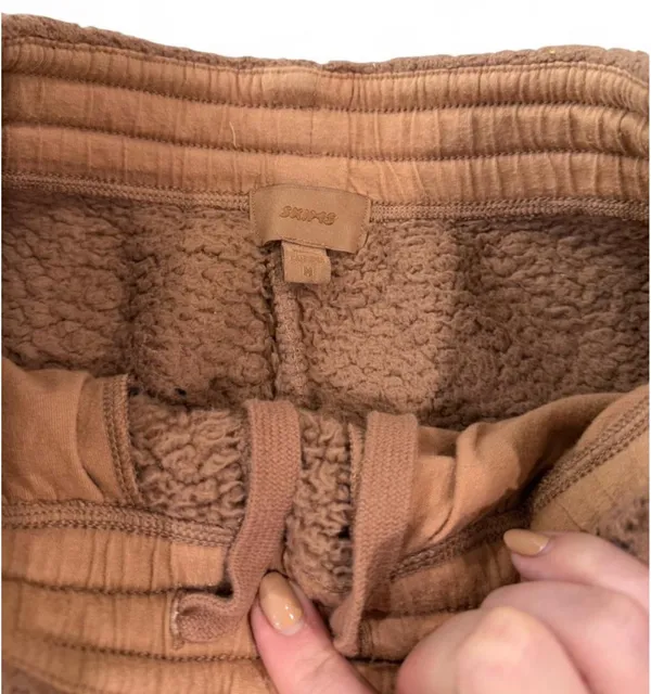 SKIMS Teddy Sherpa Wide Leg Lounge Track Pants Medium - Image 4