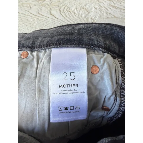 Mother Denim The Rascal Ankle Fray Jeans‎ Stitching In The Dark Grey Size 25 - Image 10