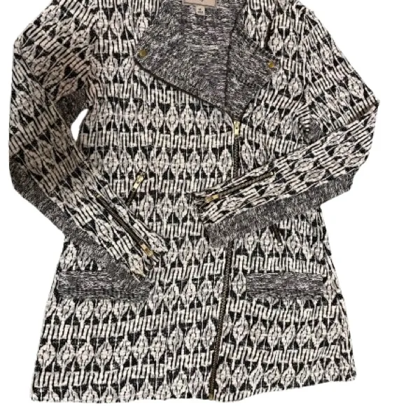 Lucky Brand Long Knit Moto Sweater Jacket Cardigan Size M - Image 3