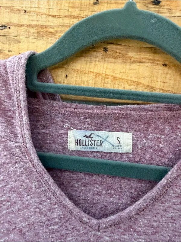 Hollister Y2K Pink Hooded Long Sleeve Shirt Embroidered Size Small - Image 3