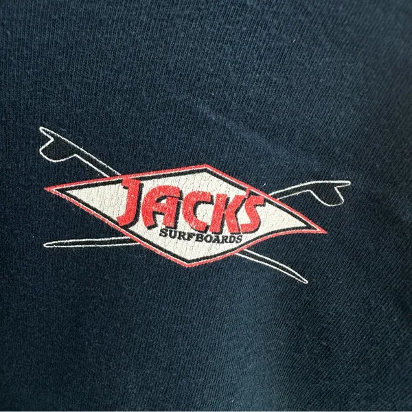 Hooters Jack's Surf Shop Off the Shoulder Cropped Tee - Image 3