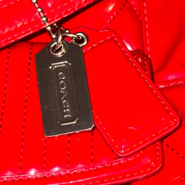Coach Poppy Glossy Red Quilted Patent Leather Bag - Image 12
