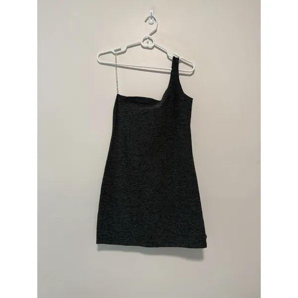Beyond Yoga Gray Spacedye One Shoulder One and Only Athletic Mini Dress Medium - Image 3