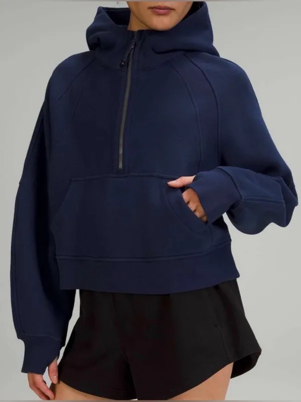 Lululemon Scuba Oversized Half-Zip Hoodie XS Small Night Sea Blue Lounge Cozy - Image 2