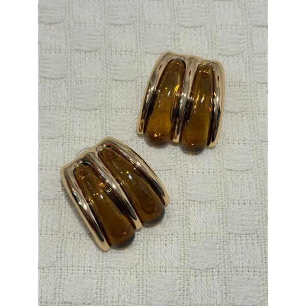 8 Other Reasons Gia Stud Earrings Brown / Gold - Image 4