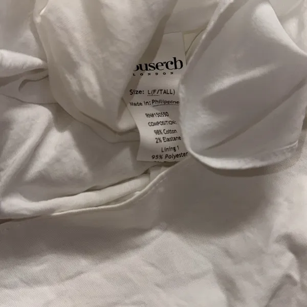 NWOT HOUSE OF CB 'Cupid' White Pleated Mini Dress sz L full cup tall - Image 5