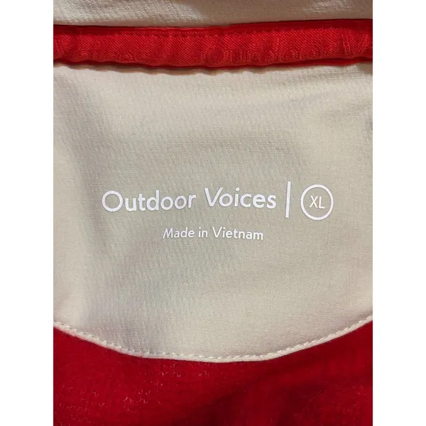 Outdoor Voices MegaFleece Snap Up Hoodie XL Red Wool Blend Fleece Pullover - Image 4