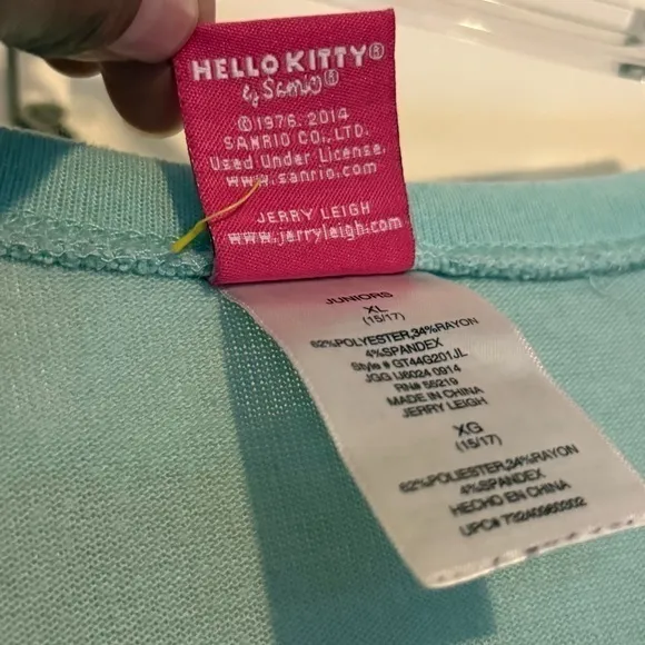 Hello Kitty Mint Green Long Sleeve Sweatshirt Floral Bow Sanrio Kawaii M 2014 - Image 7
