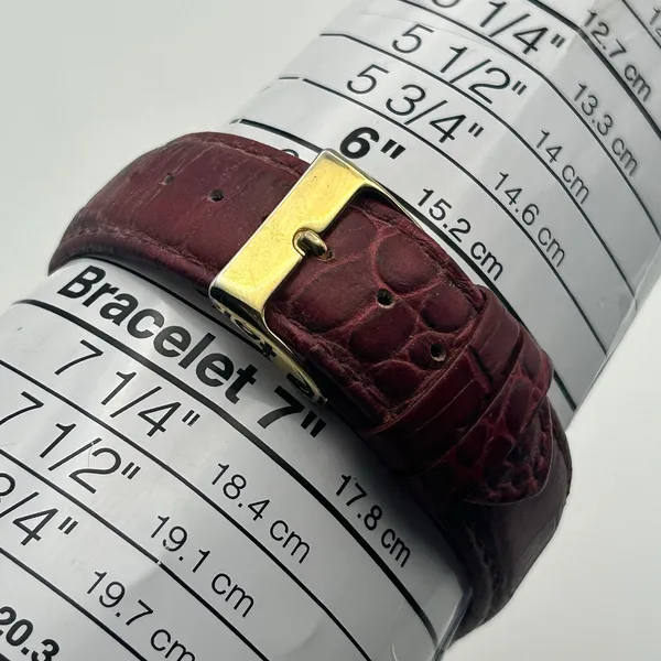 Anne Klein Gold Tone Red Genuine Leather Roman Numerals Markers Women’s Watch - Image 8