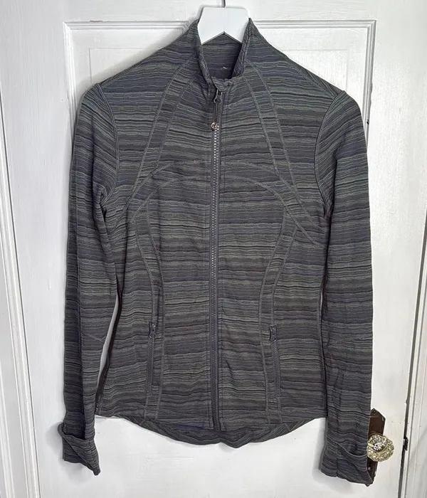 Lululemon Define Jacket Space Dye Twist Dark Slate Fatigue Green W1445 Sz 8 - Image 7