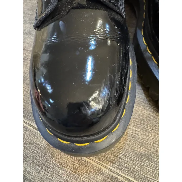 Dr. Martens Black Patent Leather Combat Boots‎ AW004 Men's Size 7 Women's 8 NEW - Image 4