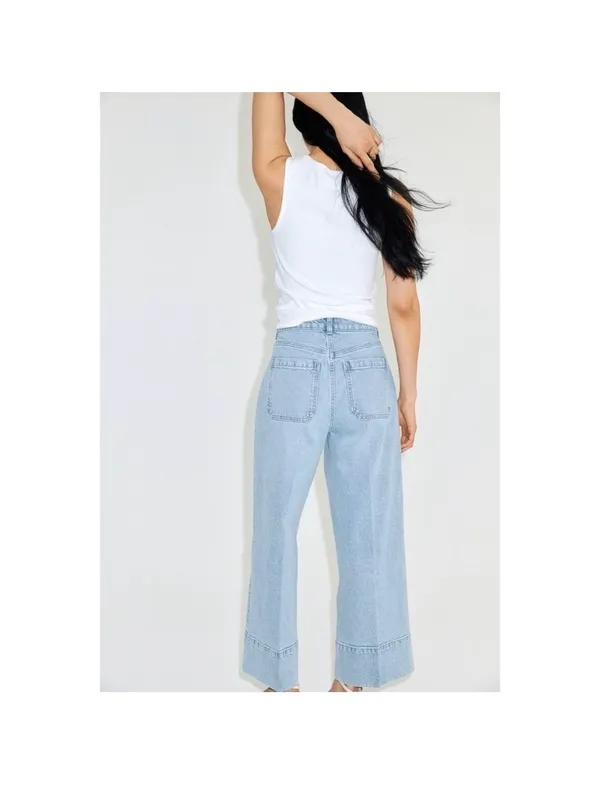 H&M Crop Wide-Leg Jeans High-Rise - Image 4