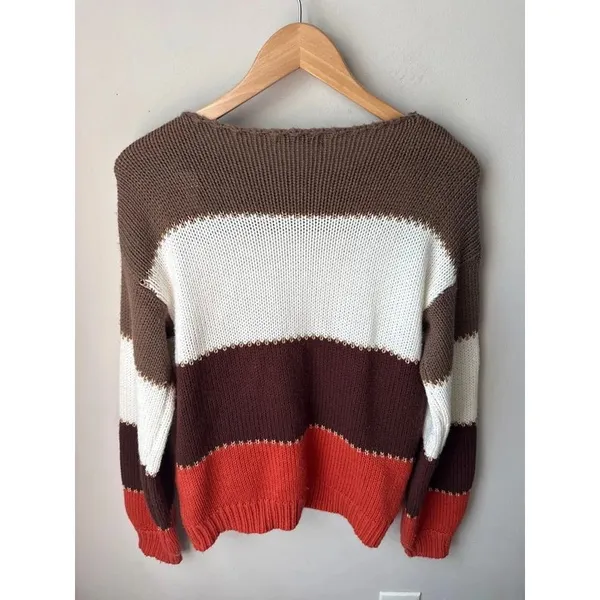 Prettygarden Fall Colorblock Sweater Small Thanksgiving Holiday - Image 3