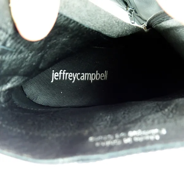 Jeffrey Campbell Spaced Booties Women 7.5 Black Leather Platform Block Heel Goth - Image 10
