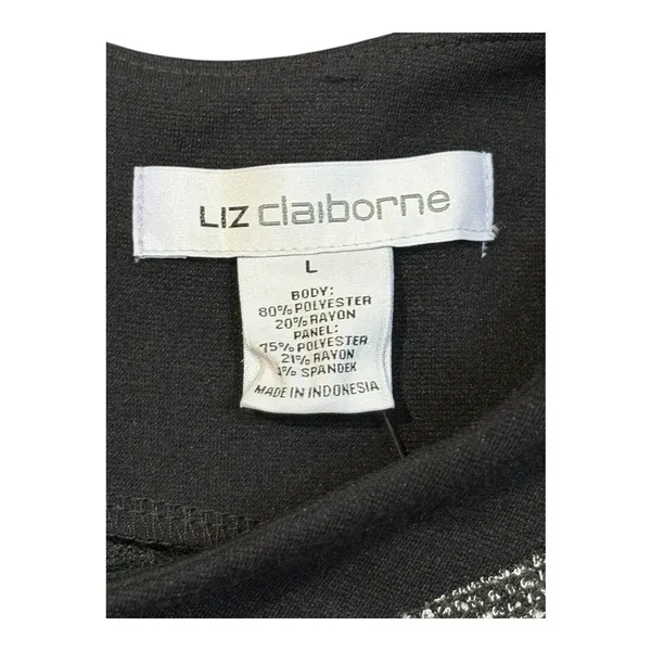 Liz Claiborne Shift Dress Womens‎ Large Black Multi Tweed Sleeveless Career NEW - Image 7