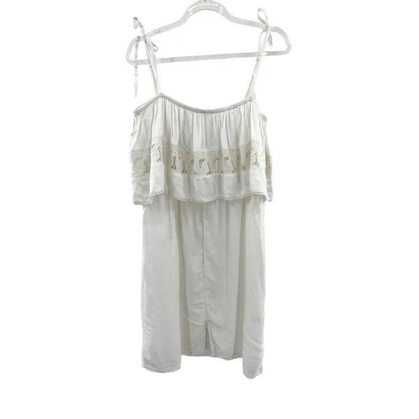 New L*Space Women's White Jaclyn Dress Large Boho Festival Tie Sleeve Flowy‎ - Image 5
