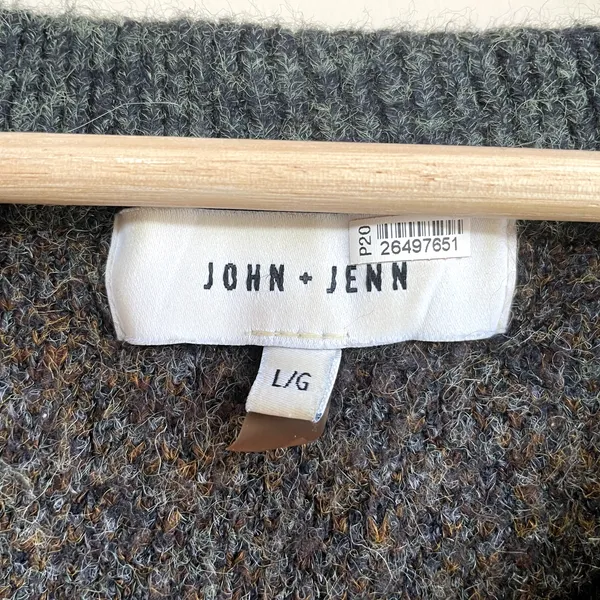 John + Jenn gray orange knit pullover sweater women's size large wool‎ blend - Image 3