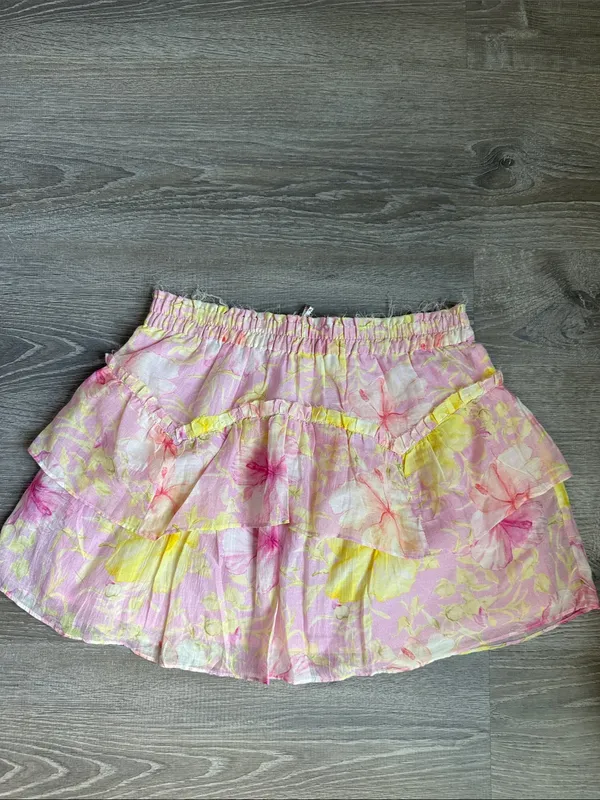 NEW LoveShackFancy Abrielle Skirt in the Light Berry Tea floral print Medium - Image 3