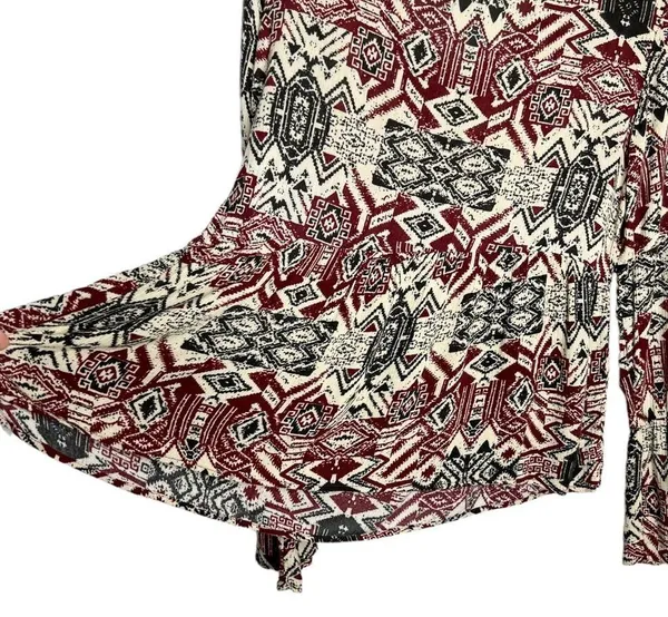 Coco +Jaimeson Boho Tassel Tie Neck Flare Sleeve Blouse - Image 10
